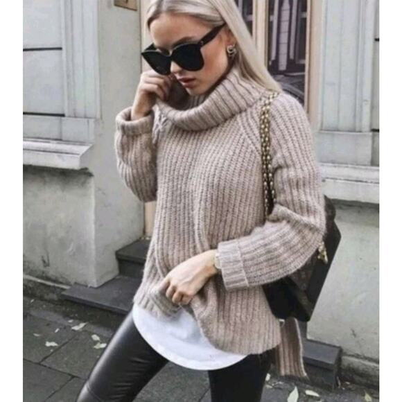 Maeve Anthropology Women's Fuzzy Chunky Cowl Neck Sweater Size Small - Picture 7 of 8